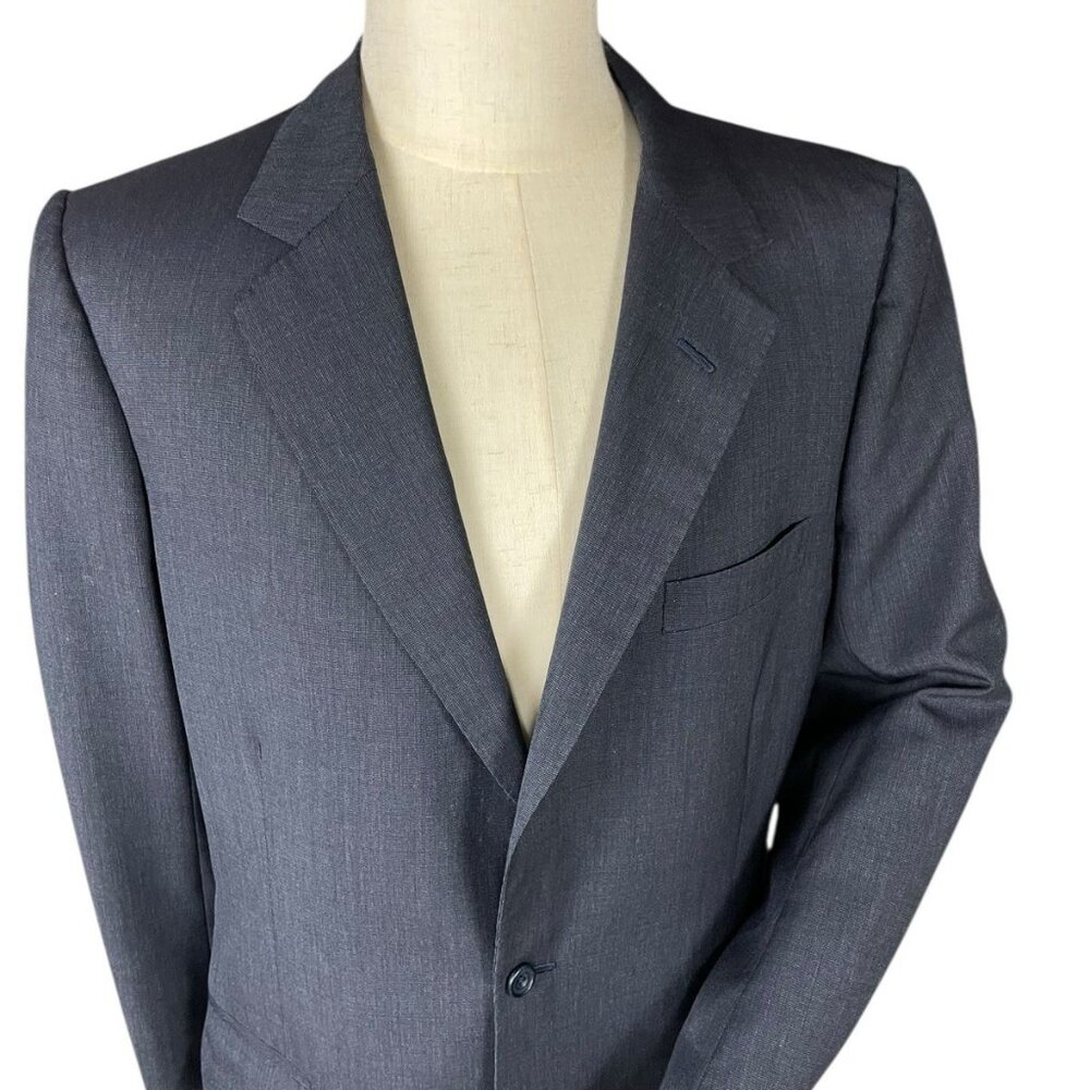 Norton & Sons Savile Row London BESPOKE Blazer 40R Navy Blue 2 BF Single Vent - Picture 12 of 14